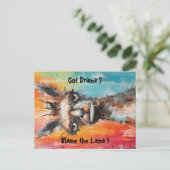 Niedliche personalisierbare gute Laune Lama Postkarte (Stehend Vorderseite)