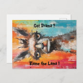 Niedliche personalisierbare gute Laune Lama Postkarte (Vorne/Hinten)