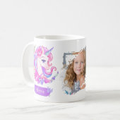 Niedliche personalisieren Geschenkidee Unicorn Fot Kaffeetasse (Vorderseite Links)