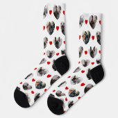 Niedliche Personalisierte 6 herzerreißförmige Foto Socken (Linkes Detail)