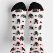 Niedliche Personalisierte 6 herzerreißförmige Foto Socken (Oben)