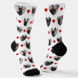 Niedliche Personalisierte 6 herzerreißförmige Foto Socken