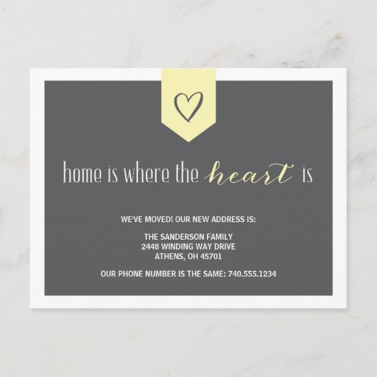 Niedliche Personalisierte Adressänderung Ankündigungspostkarte (Vorderseite)