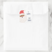 Niedliche Personalisierte Afroamerikaner Santa-Gif Quadratischer Aufkleber (Tasche)