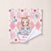 Niedliche Personalisierte Alice im Wunderland Badhandtuch Set (Waschlappen)