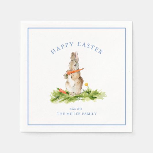 Niedliche Personalisierte Aquarellfarben Ostersonn Serviette (Vorderseite)