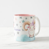 Niedliche Personalisierte Äries Zodiac Signature T Zweifarbige Tasse (VorderseiteRechts)