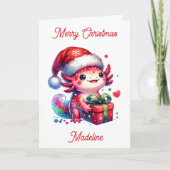 Niedliche Personalisierte Axolotwein-Farbseite Karte (Vorderseite)