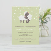 Niedliche Personalisierte Baby-Dusche für Schafe u Einladung (Stehend Vorderseite)