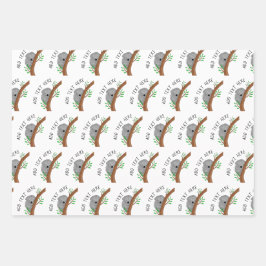 Niedliche Personalisierte Baby Koala Bear Babydusc Geschenkpapier Set