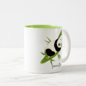 Niedliche Personalisierte Bamboo Tree Panda Bear T Zweifarbige Tasse (VorderseiteRechts)