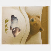 Niedliche Personalisierte Bärendecke Fleecedecke (Vorderseite (Horizontal))