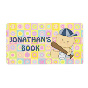 Niedliche personalisierte Baseball-Kinderbuchplatt