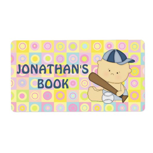 Niedliche personalisierte Baseball-Kinderbuchplatt (Vorne)