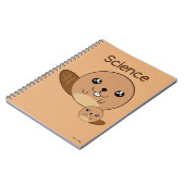 Niedliche Personalisierte Beaver Animal Kawaii Sch Notizblock (Linke Seite)