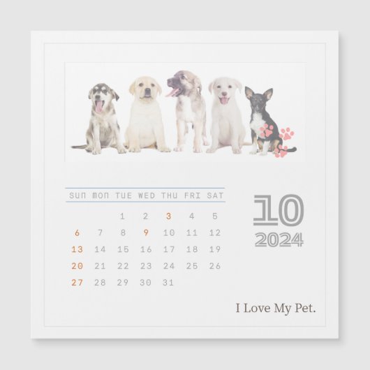 Niedliche Personalisierte Begleiter Liebhaber des  Magnetkarte (Vorderseite)