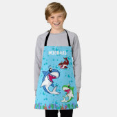 Niedliche Personalisierte Bezeichnung Haifische Me Schürze (Getragen)