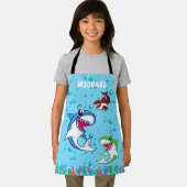 Niedliche Personalisierte Bezeichnung Haifische Me Schürze (Insitu)