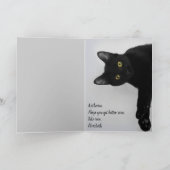 Niedliche Personalisierte Black Cat wird gut Karte (Innenseite)