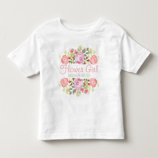 Niedliche personalisierte Blume Kleinkind T-shirt (Vorderseite)
