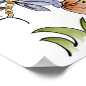 Niedliche Personalisierte Blumengartenmühle Poster (Ecke)