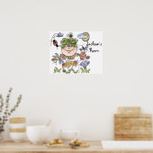 Niedliche Personalisierte Blumengartenmühle Poster (Küche)