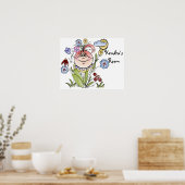 Niedliche Personalisierte Blumengartenmühle Poster (Küche)