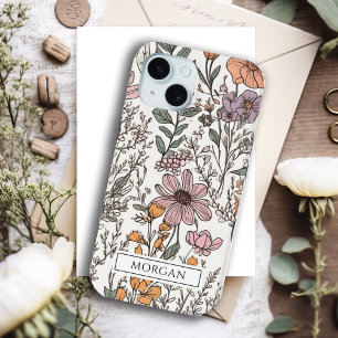 Niedliche Personalisierte Boho Floral-Wildblume Case-Mate iPhone Hülle