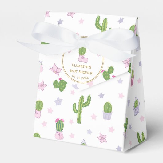 Niedliche Personalisierte Cactus Baby Dusche Viele Geschenkschachtel (Vorderseite)