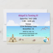 Niedliche Personalisierte Delphinstrasse Geburtsta Einladung (Rückseite)