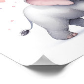 Niedliche Personalisierte Elephant Poster Print (Ecke)