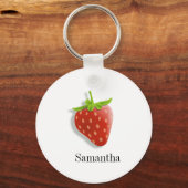 Niedliche Personalisierte Erdbeere Schlüsselanhänger (Vorderseite)