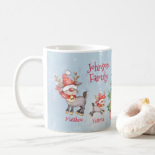 Niedliche Personalisierte Familie von 4 Rentieren Kaffeetasse