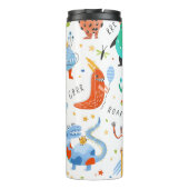 Niedliche Personalisierte Farbige Dinosaurier Alie Thermosbecher (Rückseite)