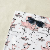 Niedliche Personalisierte Flamingos und Crabs Beac Strandtuch (Beispiel)