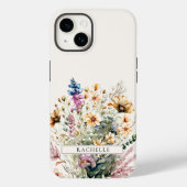 Niedliche Personalisierte florale Monogramm-Wildbl Case-Mate iPhone Hülle (Rückseite)