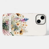 Niedliche Personalisierte florale Monogramm-Wildbl Case-Mate iPhone Hülle (Rückseite (Horizontal))
