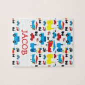 Niedliche Personalisierte Flugzeug, Züge und Autos Puzzle (Horizontal)