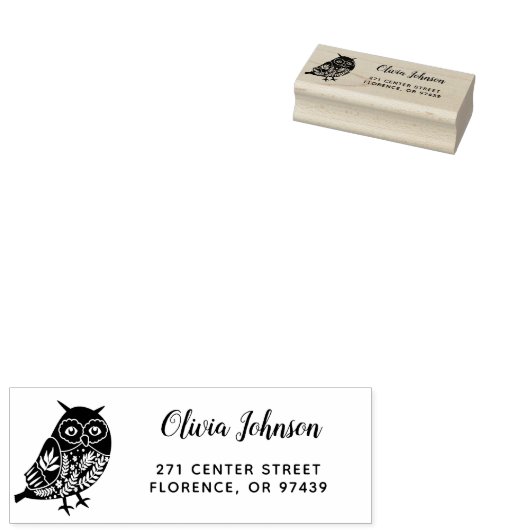 Niedliche Personalisierte Folklorekunst Rücksendea Gummistempel (Stempel)