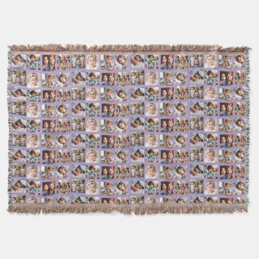 Niedliche Personalisierte Fotos Muster auf Lila Decke (Vorderseite)