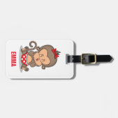 Niedliche Personalisierte Gepäckmarke für Affen (K Gepäckanhänger (Vorderseite horizontal)