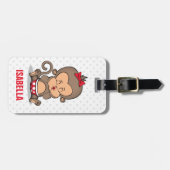 Niedliche Personalisierte Gepäckmarke für den Affe Gepäckanhänger (Vorderseite horizontal)