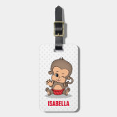 Niedliche Personalisierte Gepäckmarke für den Affe Gepäckanhänger (Vorderseite vertikal)