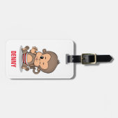 Niedliche Personalisierte Gepäckmarke für den Affe Gepäckanhänger (Vorderseite horizontal)