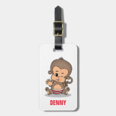 Niedliche Personalisierte Gepäckmarke für den Affe Gepäckanhänger (Vorderseite vertikal)