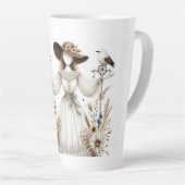 Niedliche Personalisierte, gesichtslose Lady und H Milchtasse (Rechte Ecke)