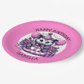 Niedliche Personalisierte Girl's Birthday Possum Pappteller (Schrägansicht)