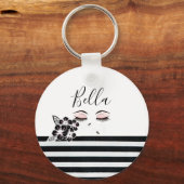Niedliche Personalisierte Girls Eyelashes Indigene Schlüsselanhänger (Vorderseite)
