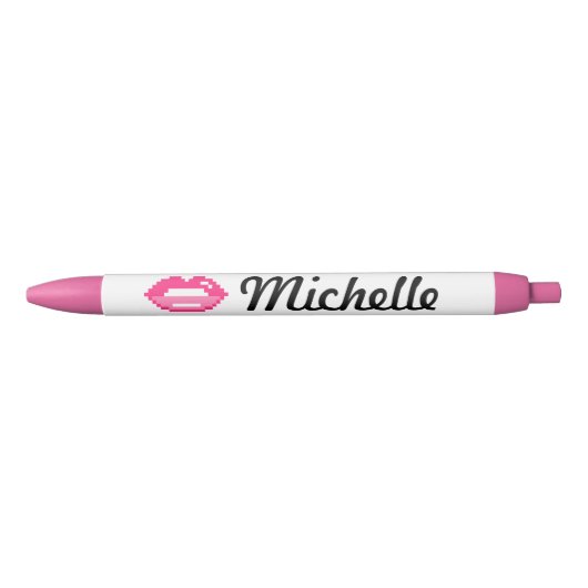 Niedliche, personalisierte Girls Stift mit rosa Li (Vorderseite)