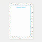 Niedliche Personalisierte Golf Patterns Post-it Klebezettel (Vorderseite)